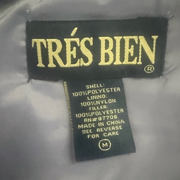 Tres Bien Purple Quilted Embroidered Vest Size Medium - Picture 7 of 7